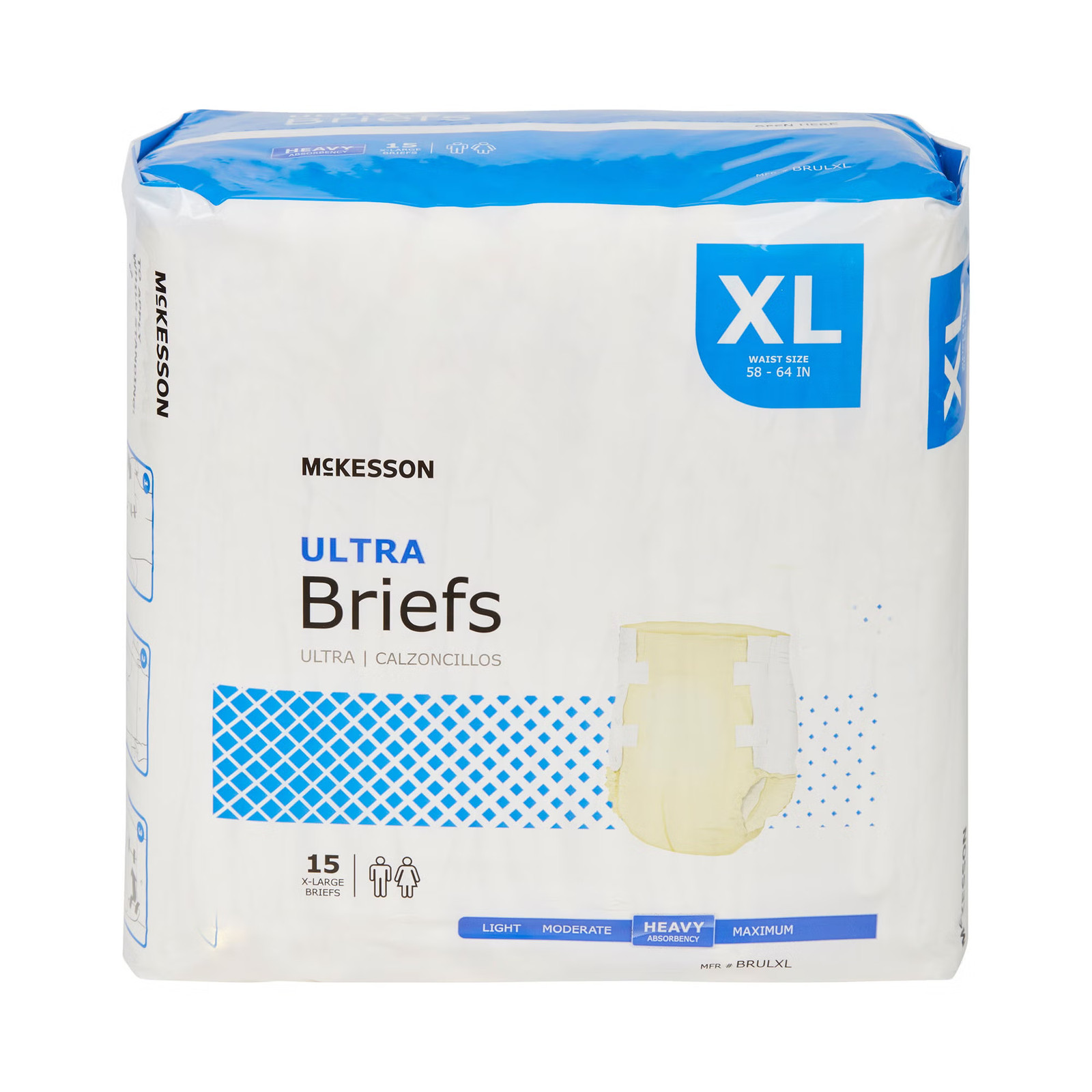 60 McKesson Ultra Heavy Absorbency Adult Disposable Brief Diapers XL Tab Closure