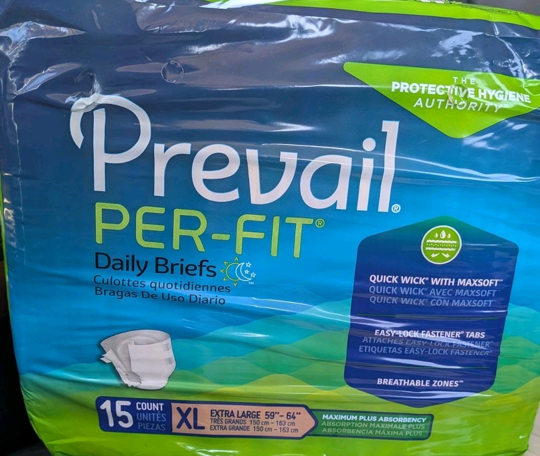 Prevail XL 59″-64″ Maximum Absorbency Unisex Adult Brief Count of 15 X-Large