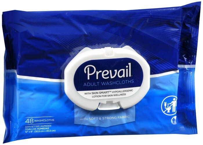 Prevail Adult Washcloths With Soft and Strong Fabric Pack of 48