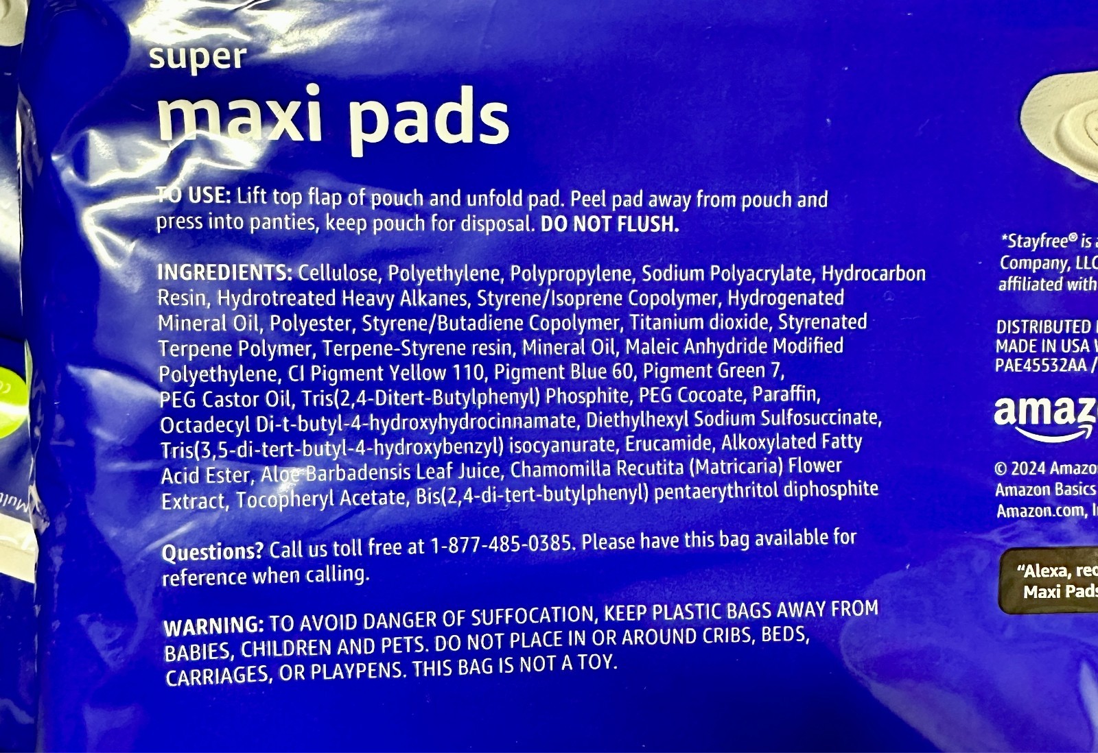 Amazon Basics Maxi Pads For Women Super Absorbency Unscented 192 Ct
