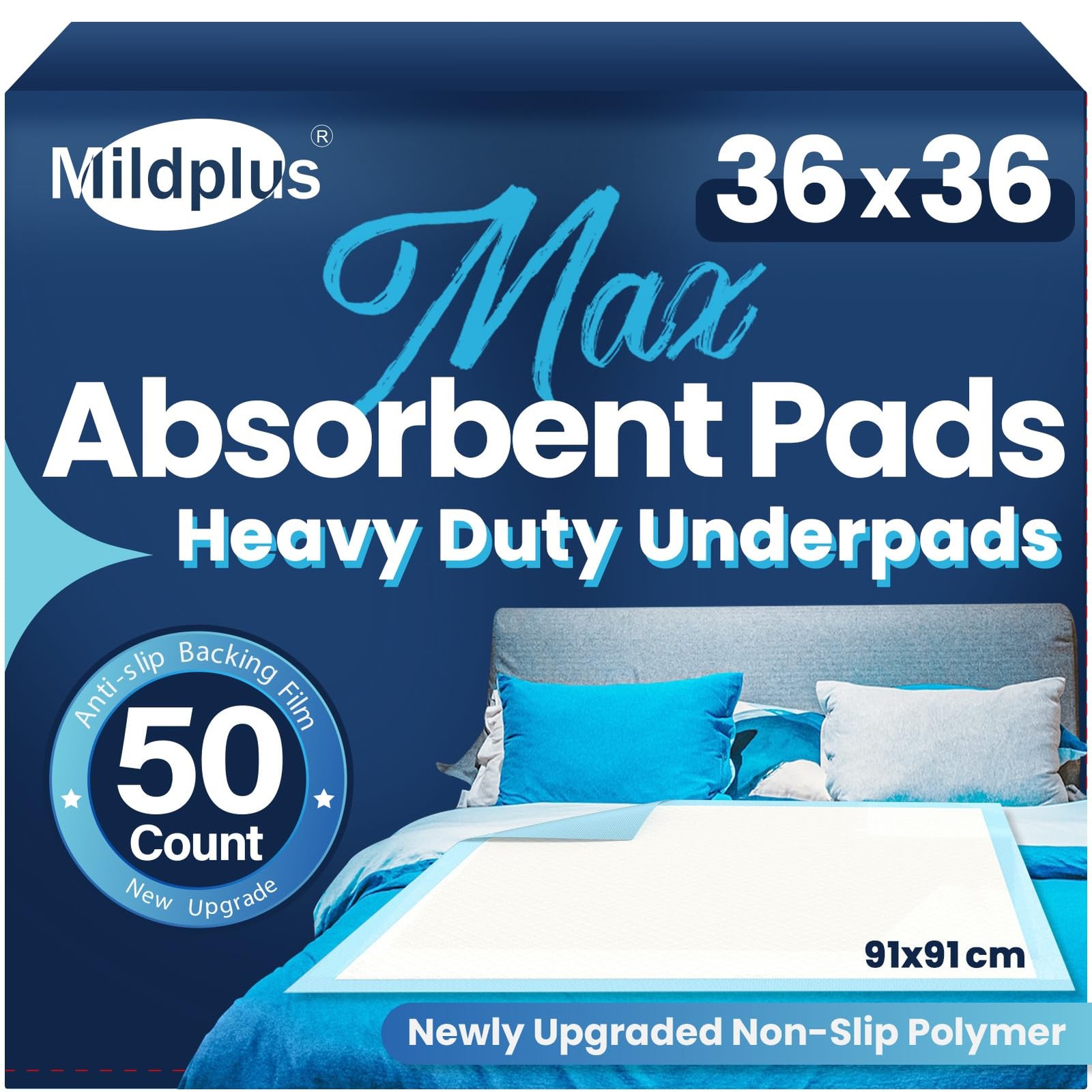 Heavy Duty Underpad 36”x36” 50 Count 125 Grams Extra Large Chucks Pads 3XL …