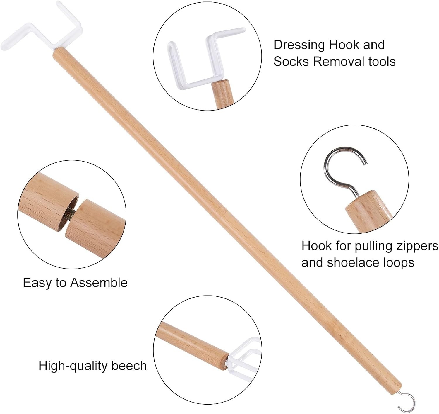 27″ Dressing Stick Sock Remover Tool Independent Living Aid Dressing Aids