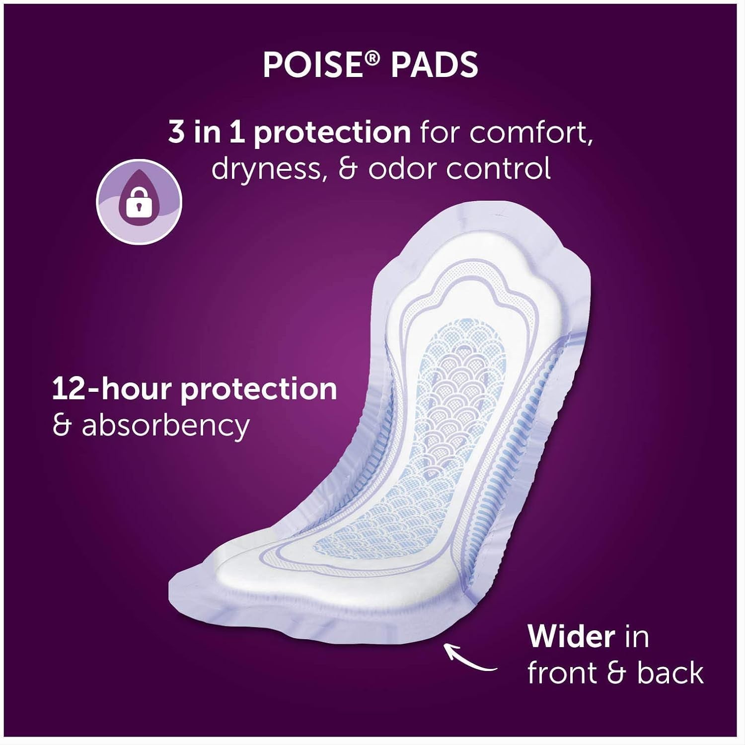 Poise Incontinence Pads Maximum Absorbency Leak Protection Long/Regular