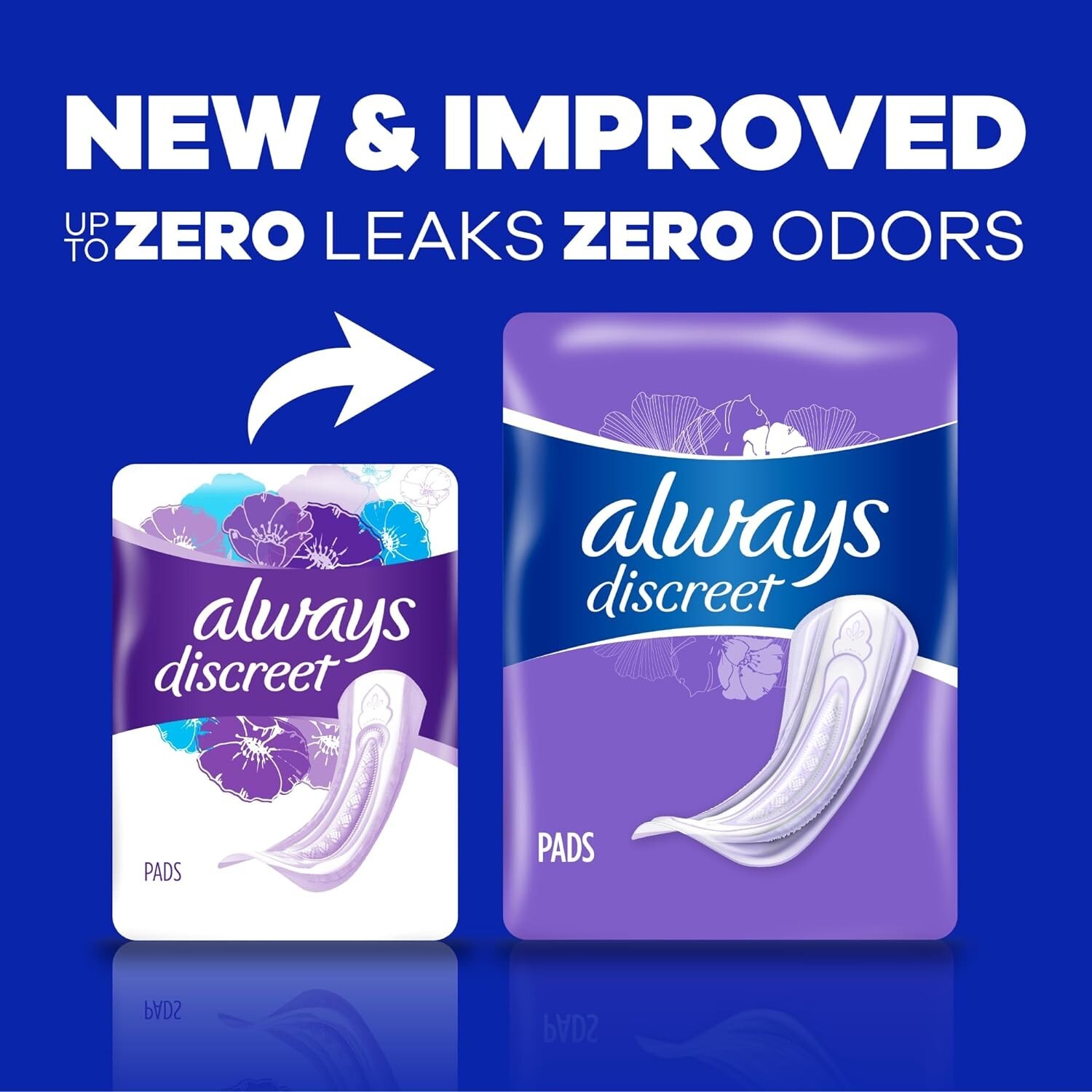 Always Discreet Adult Extra Heavy Long Incontinence Pads, Size 6 (112 Count)