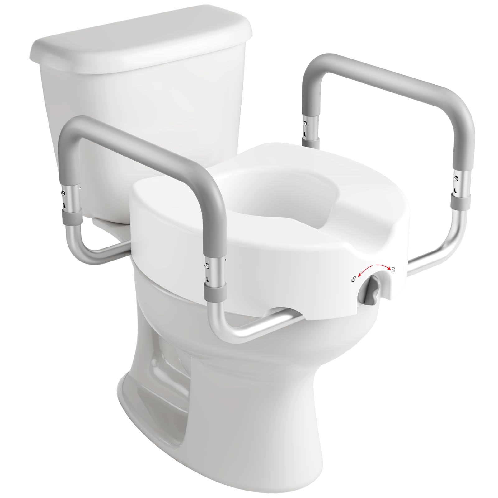 HOMLAND Raised Toilet Seat with Handles Handicap Toilet Seat Risers for Seniors