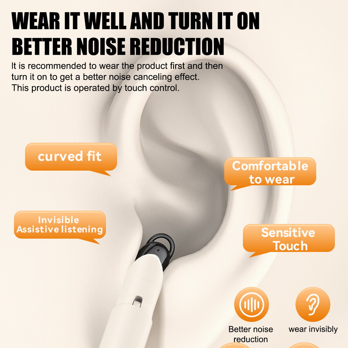 Invisible Mini Bluetooth Headset Voice Auxiliary Hearing Aid Hearing Amplifier