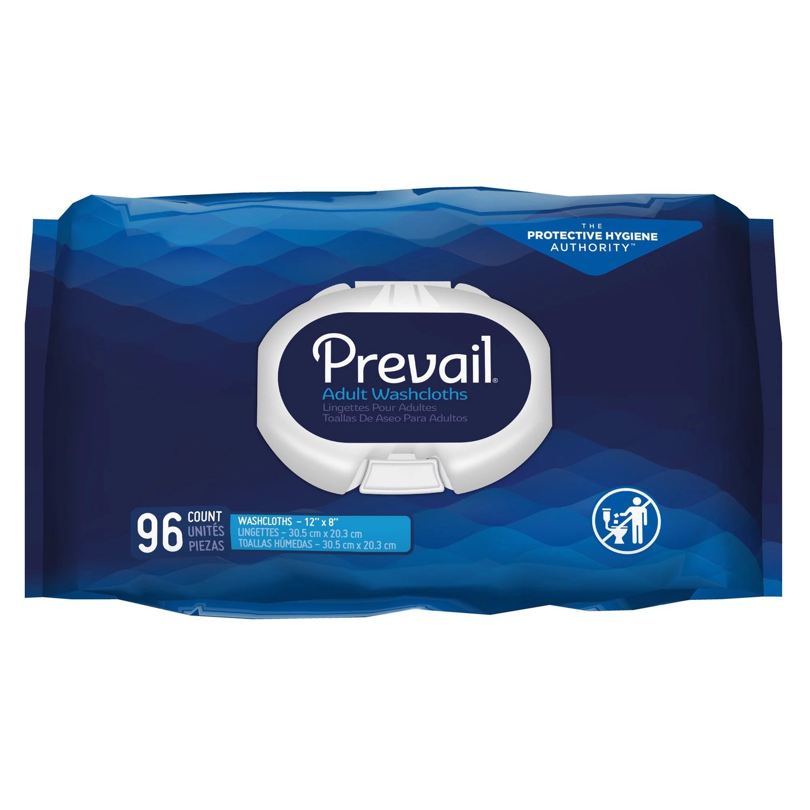 Prevail Adult Washcloth Wipe 8″ x 12″ Vitamin E and Aloe 96ct Soft Pack