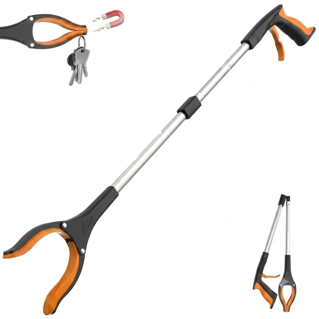 32-Inch Heavy Duty Garbage Grabber with 360° Rotating Clamp – Lightweight, Ideal