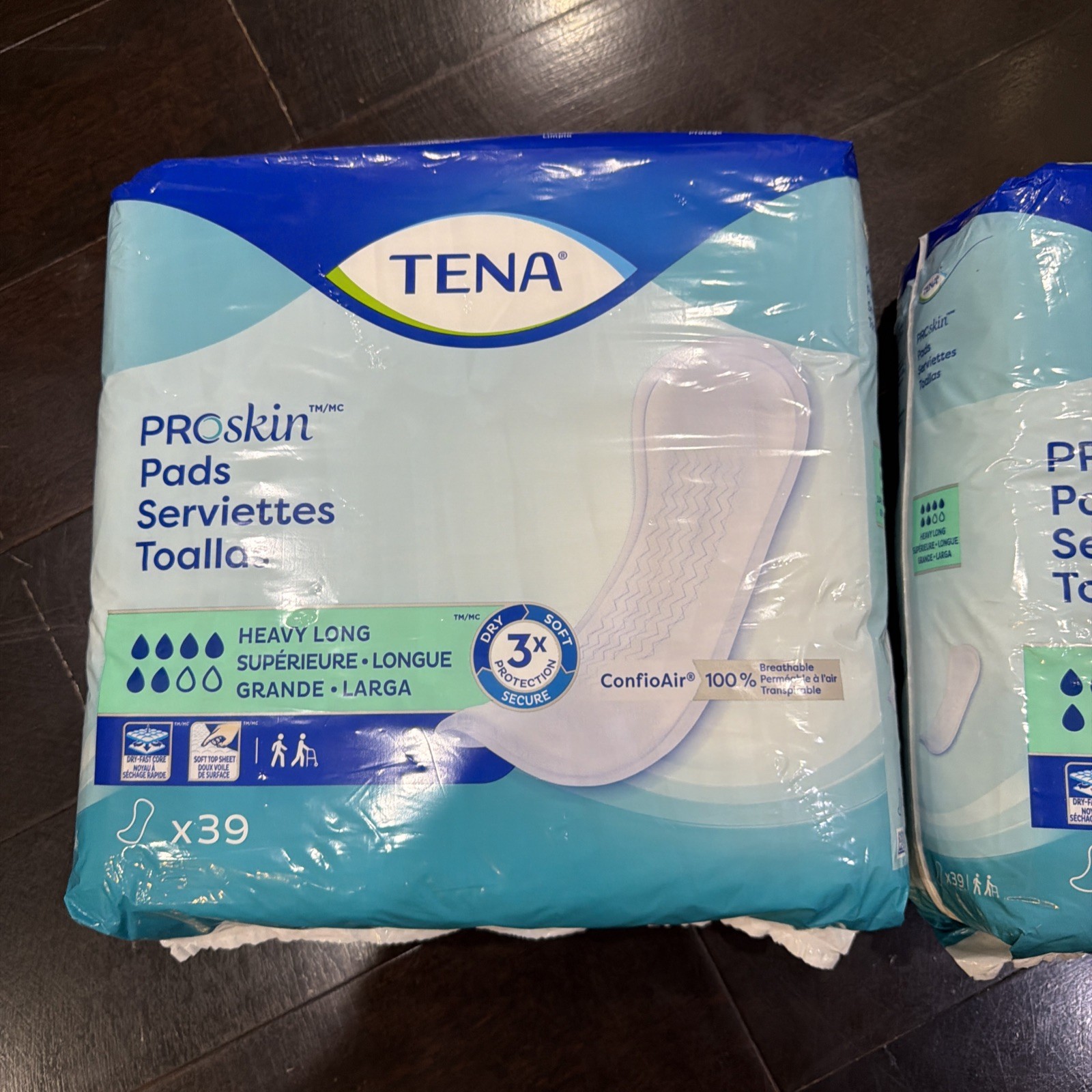 TENA ProSkin Bladder Control Pad, Heavy Long 15 Inch Length 39 Ct X 2 Packs
