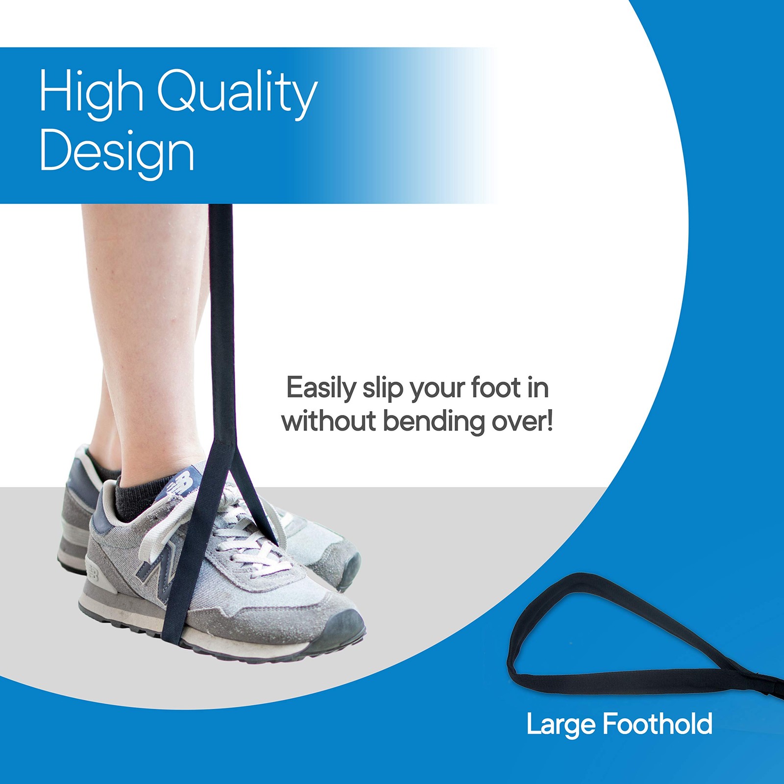 RMS Premium 35” Leg Lifter with Hand Strap & 35 Inch (Pack of 1), Dark Blue
