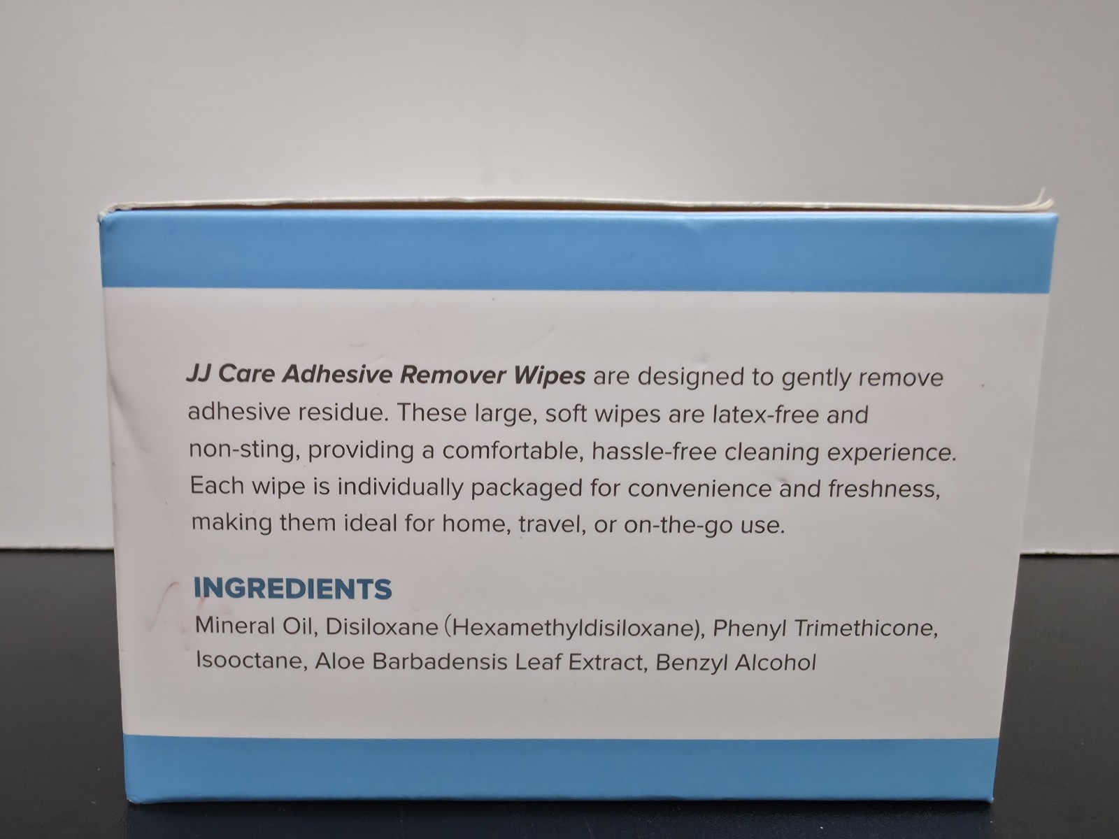 JJ CARE Hypoallergenic Adhesive Remover Wipes 6″X7″ 50 pk. NEW/OPEN BOX