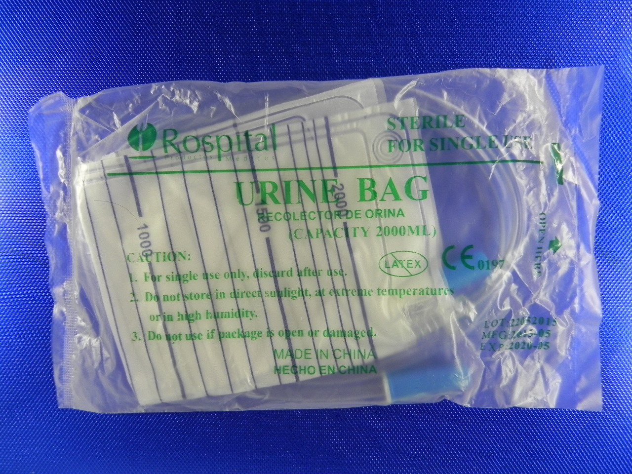 Sterile Urine Bag 2000 ML 4 Bags Per Pack Latex Free “Rosp”