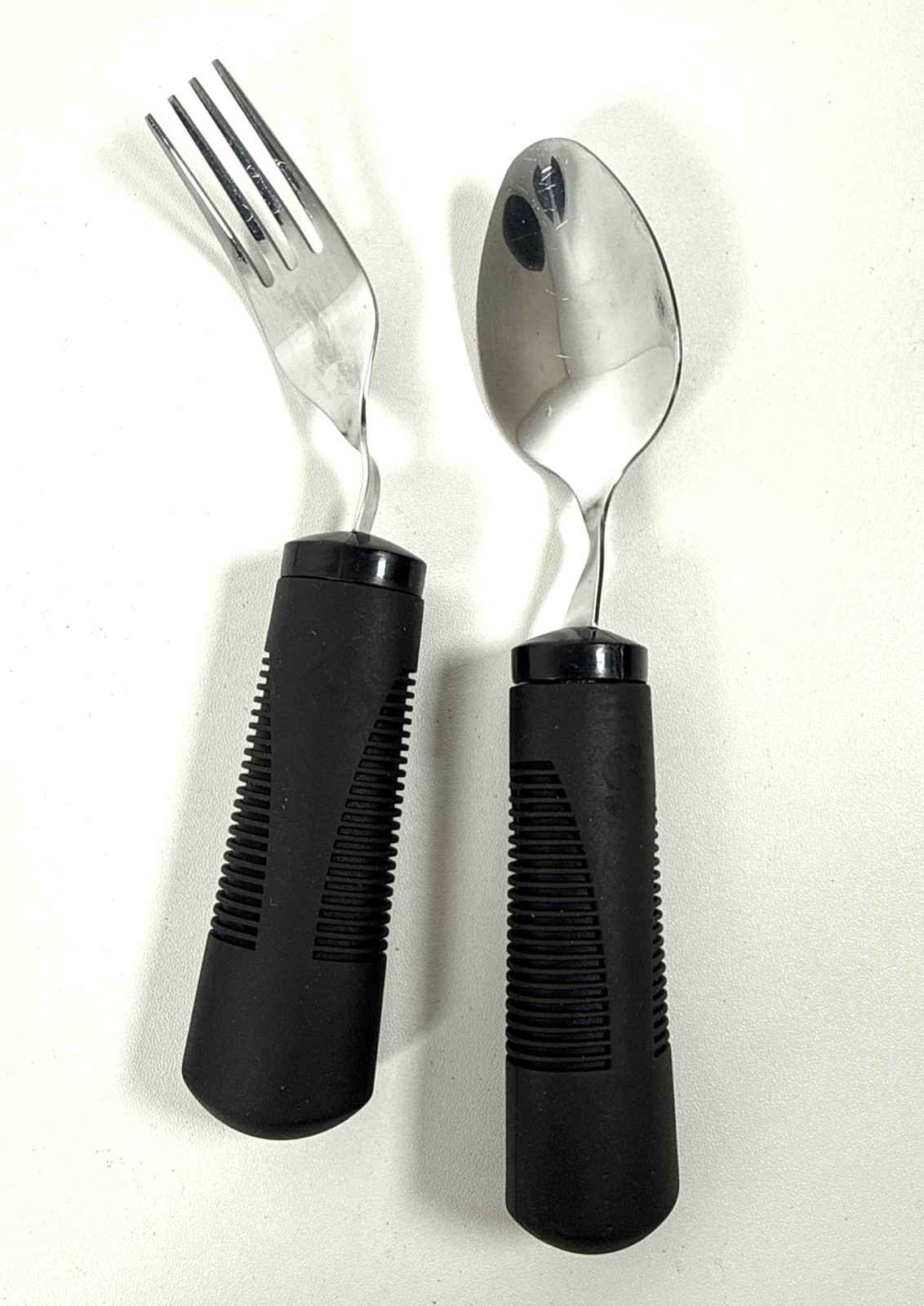 HealthSmart Adaptive Utensil Set 4-Piece Ergonomic Weighted Handles Spoon Fork