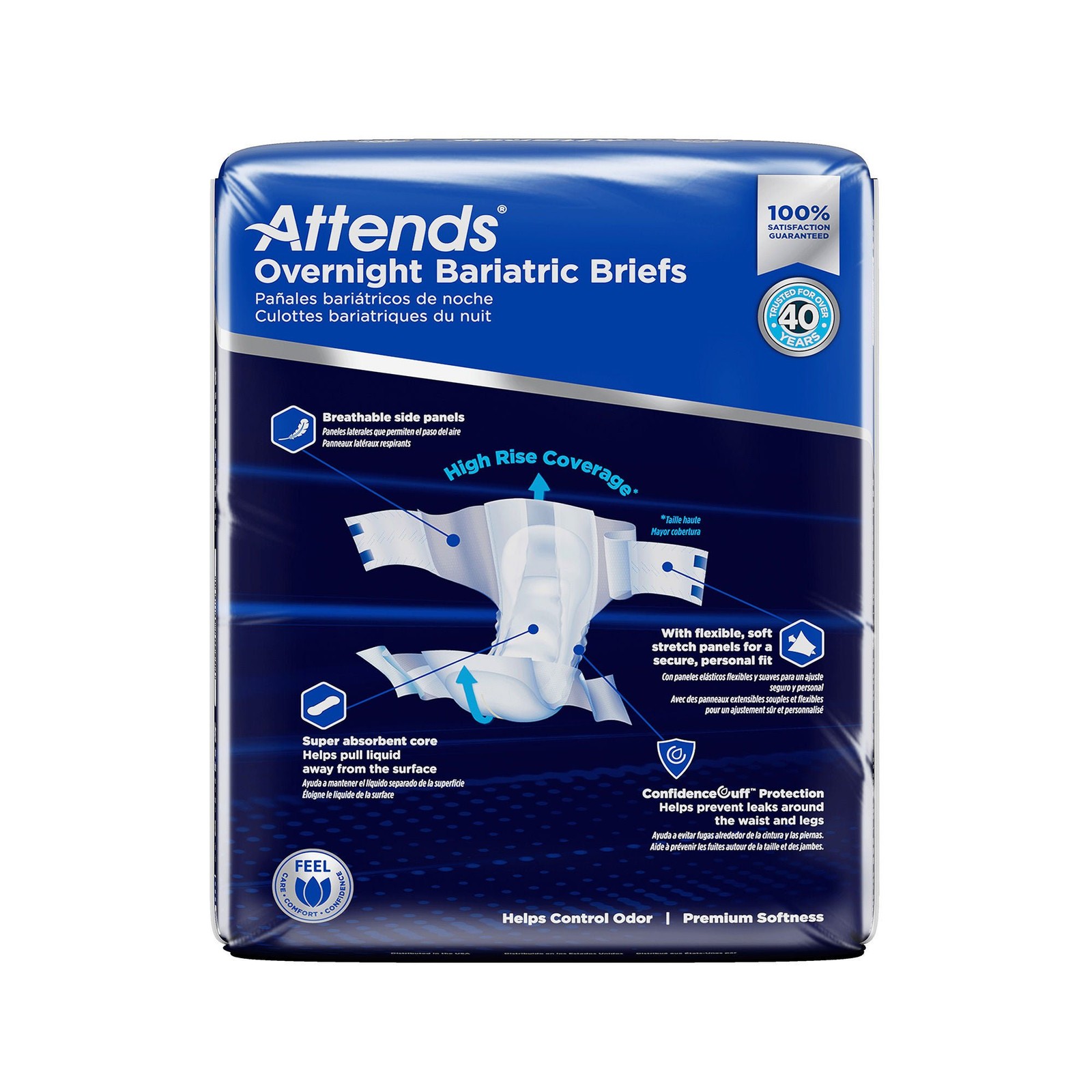 Attends Overnight Bariatric Incontinence Brief 5X-Large Overnight DD70 32 Ct