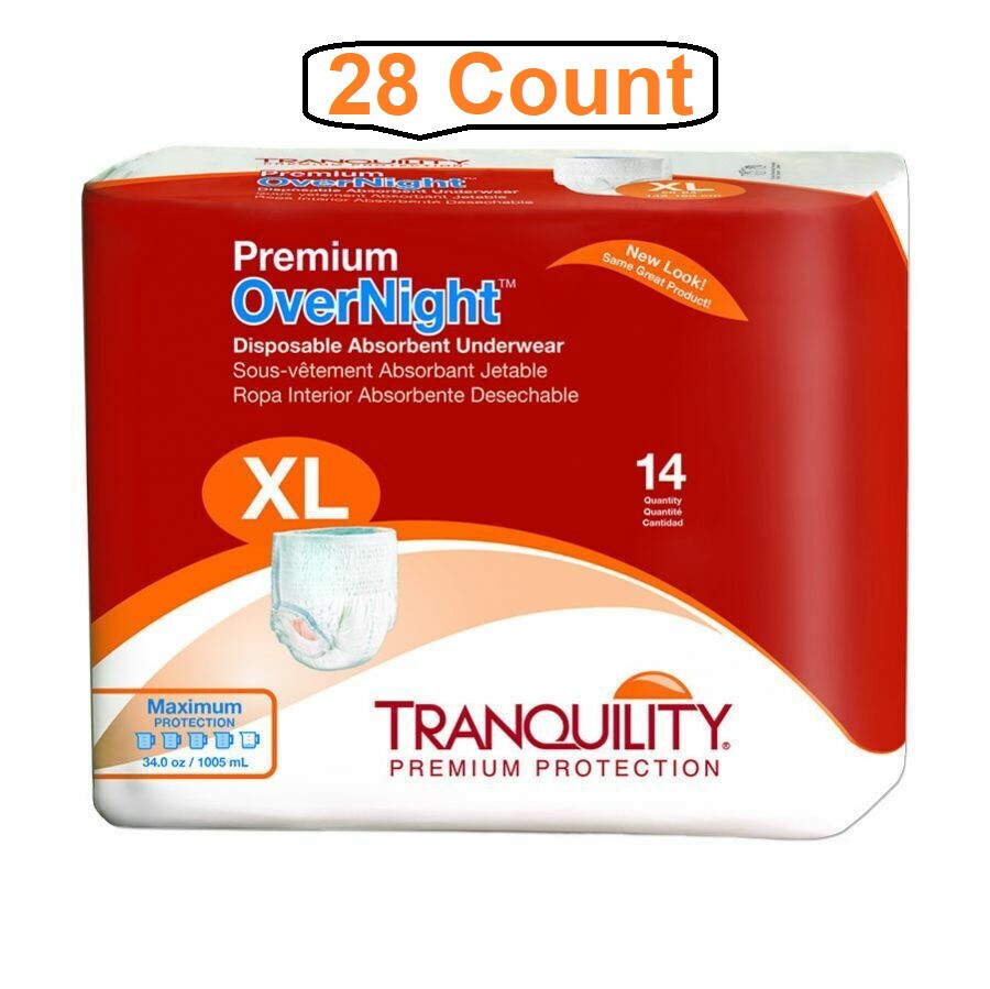 Tranquility Premium Overnight Pull On Underwear X-LARGE, 48 to 66 Inch, 28/Pack