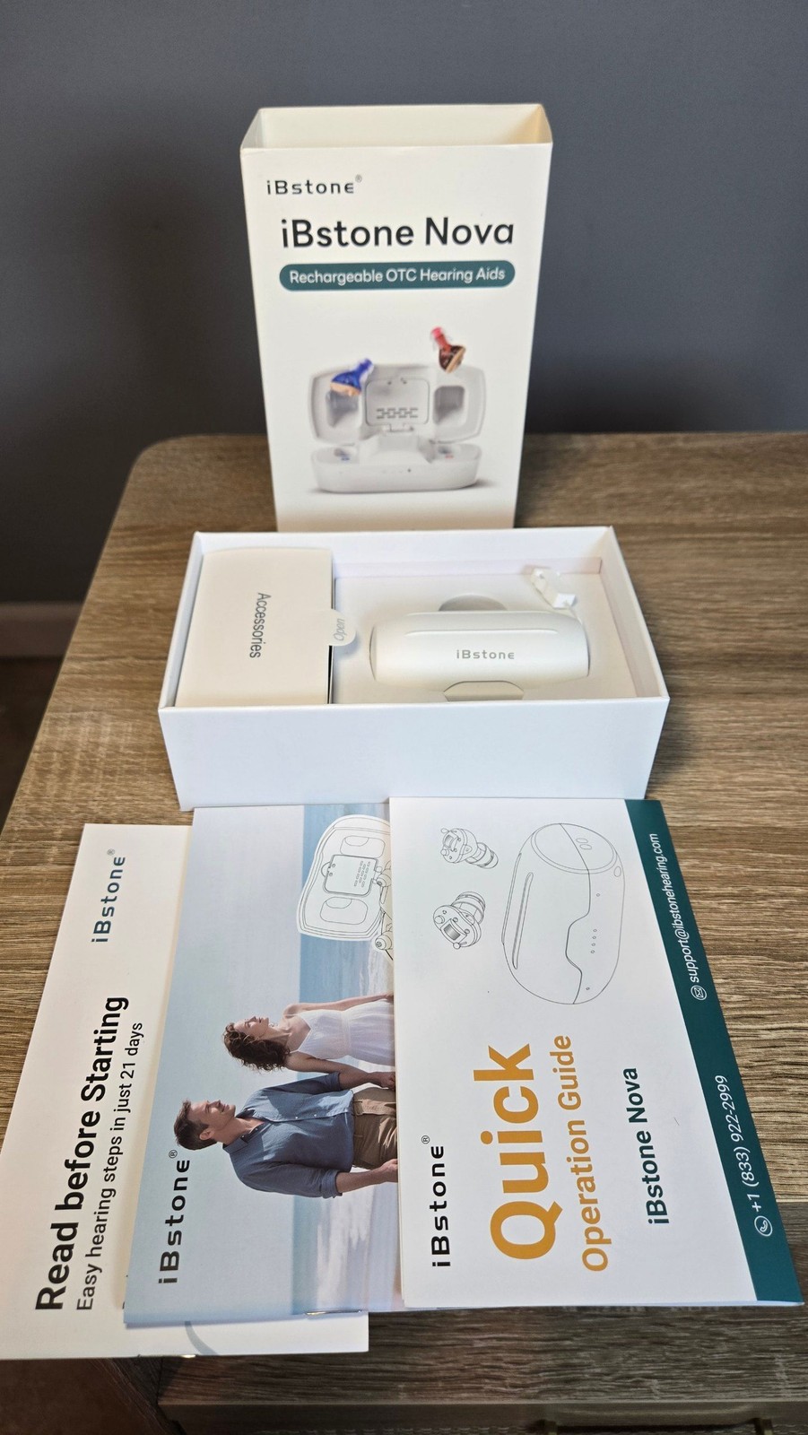 iBstone Nova Rechargeable OTC Hearing Aids White Case – New