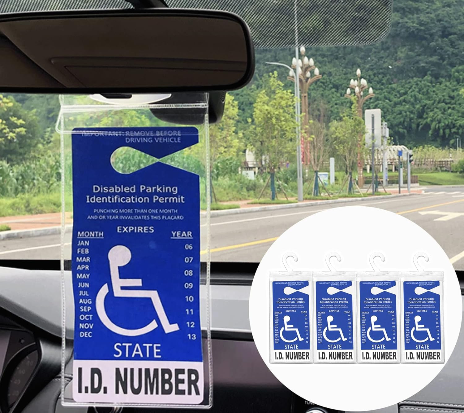4 PCS Handicap Placard Holder for Auto, Ultra Transparent Handicapped