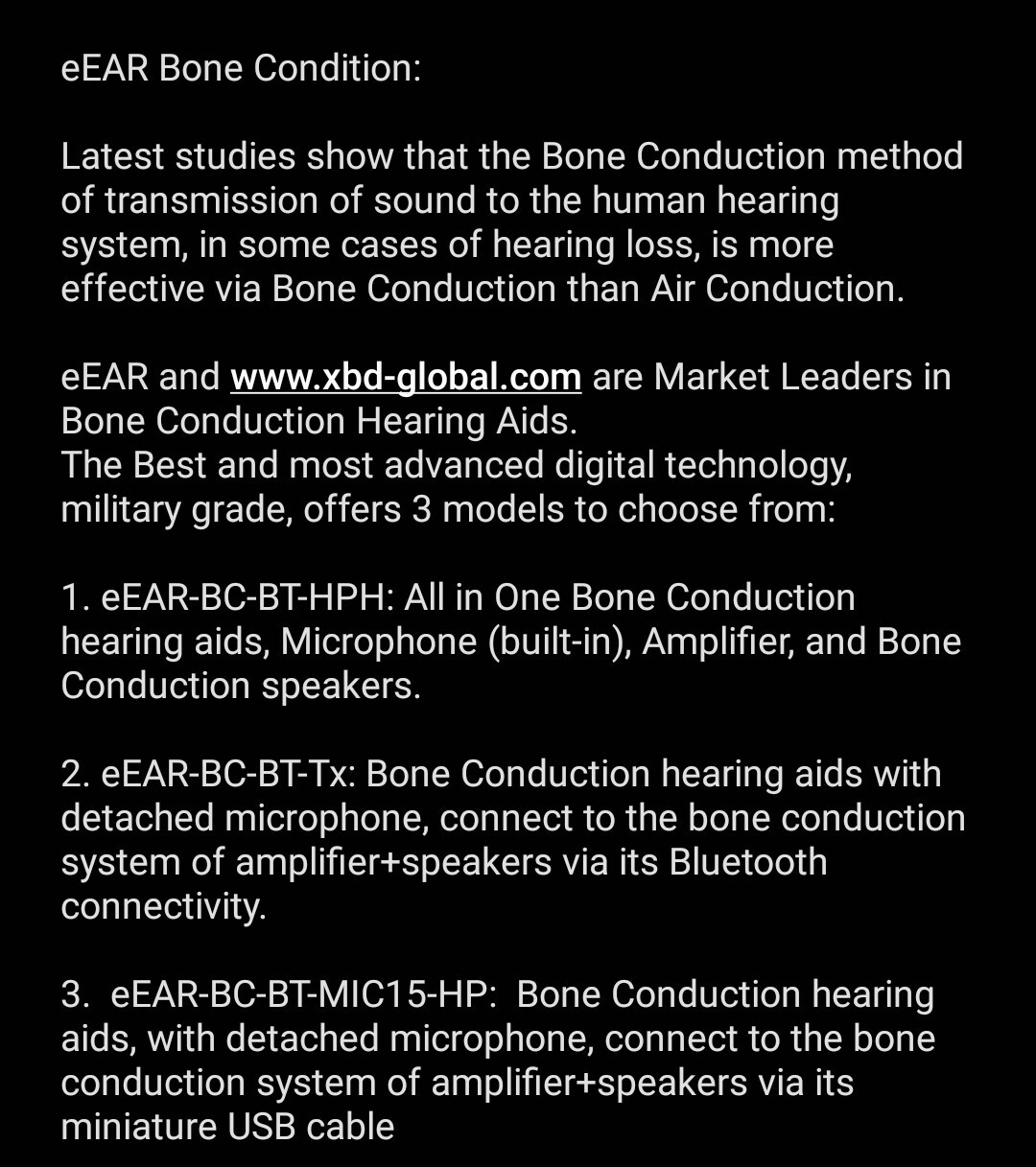 Bone conduction hearing aids with detached Pickup Most Sensitive Microphone.