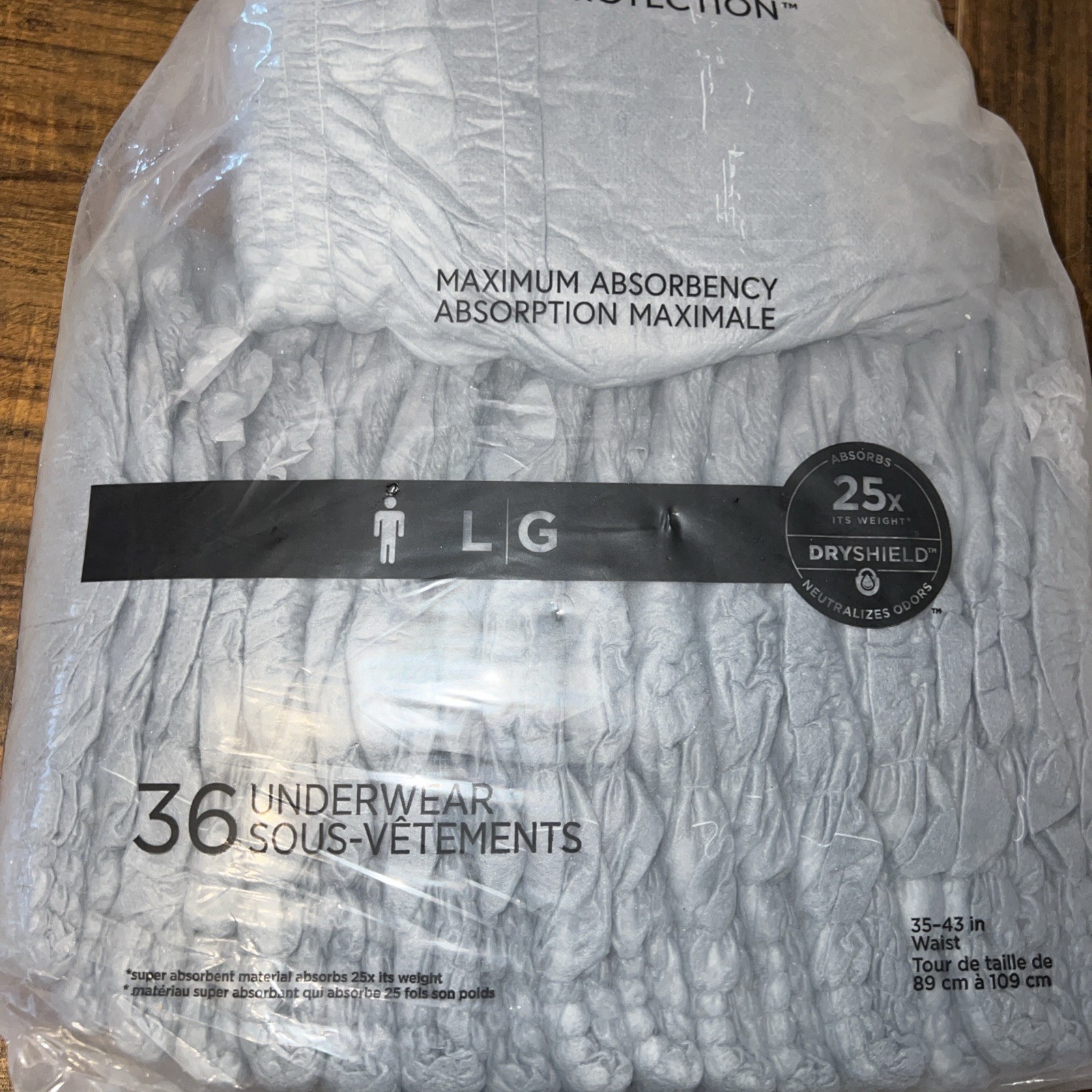 Depend Fresh Protection Incontinence Underwear LG 23 Ct Open Pack 35-43
