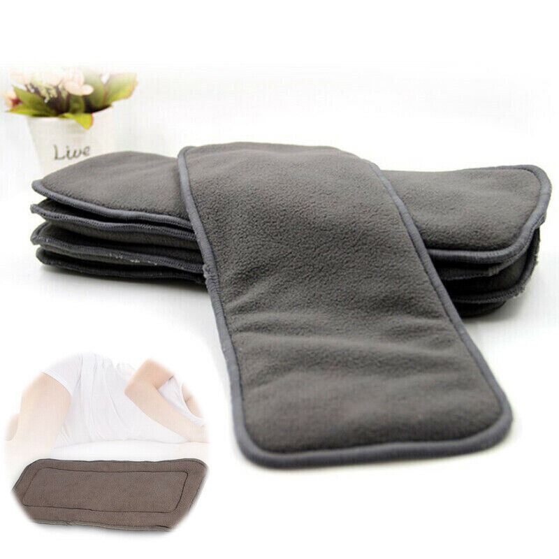 Nappy Liner Insert Washable Adult Diaper 5 Layers Bamboo Charcoal Cloth new