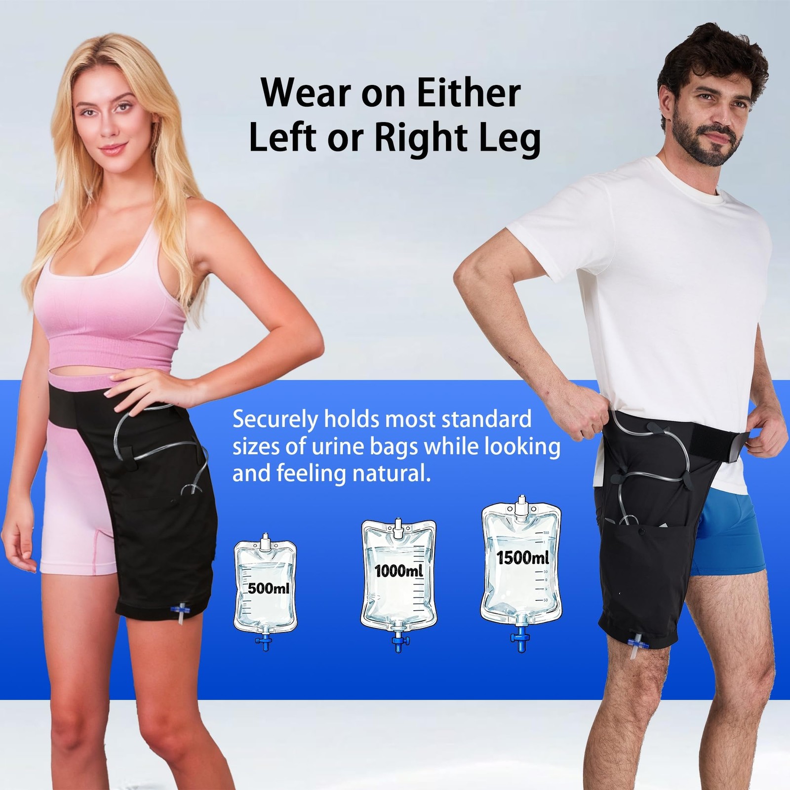 Catheter Leg Bag Holder Breathable Fabric, StayinPlace Urine Bag Stabilizati…