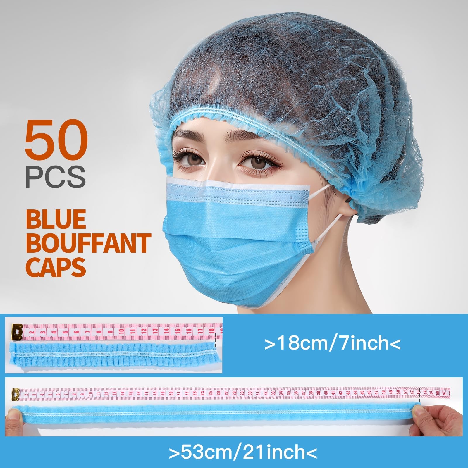 LEOBRO Hair Nets for Food Service Workers, 50PCS Hair Net, Hairnets for Foods…