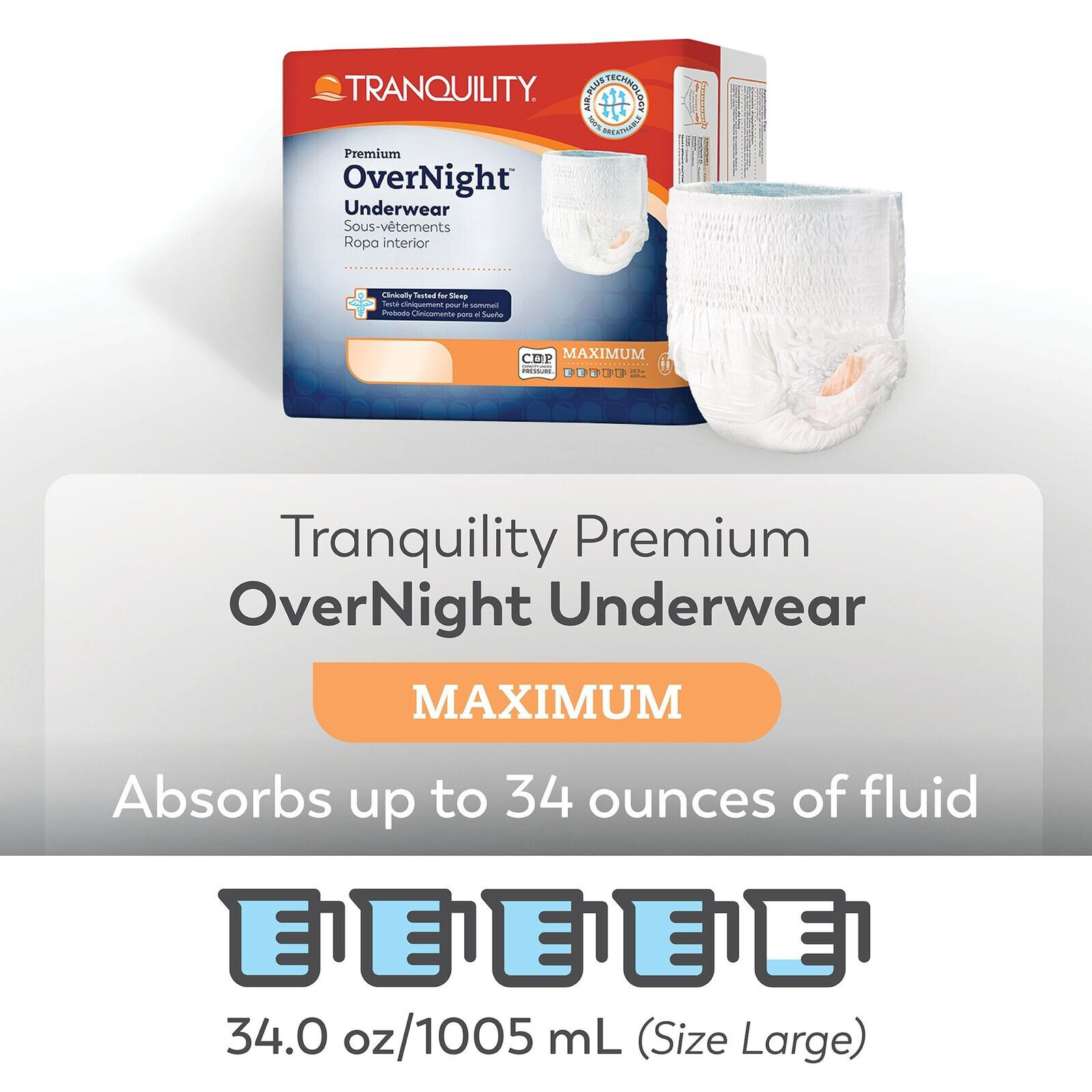 Tranquility Premium OverNight Pull On Underwear Heavy 2X-Large 62 to 80″ 24 Pack