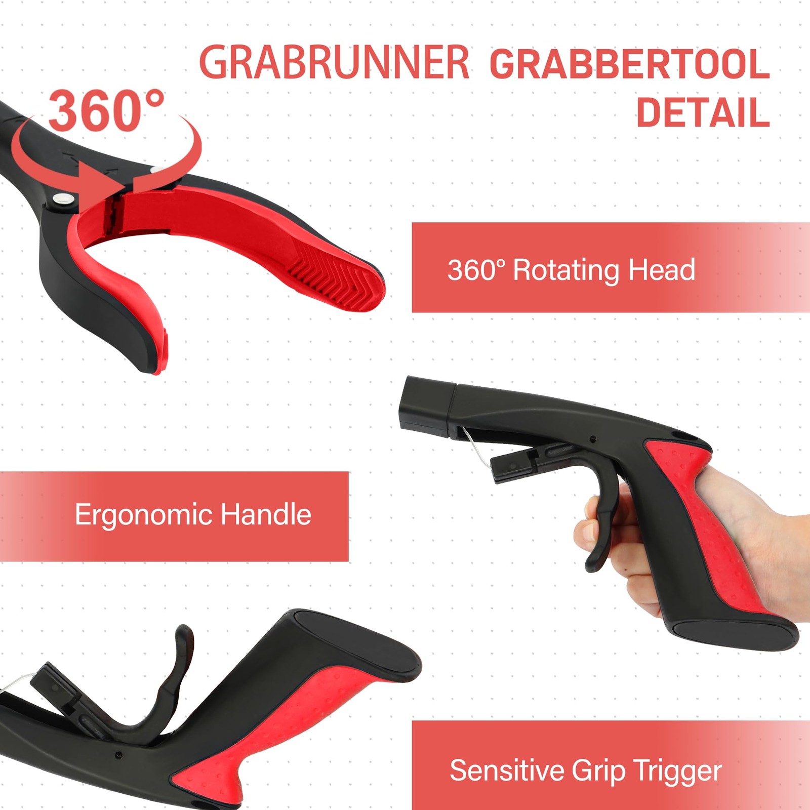 Grabber Reacher Tool – 2 Pack 32” Red (Pack of 2), 2)