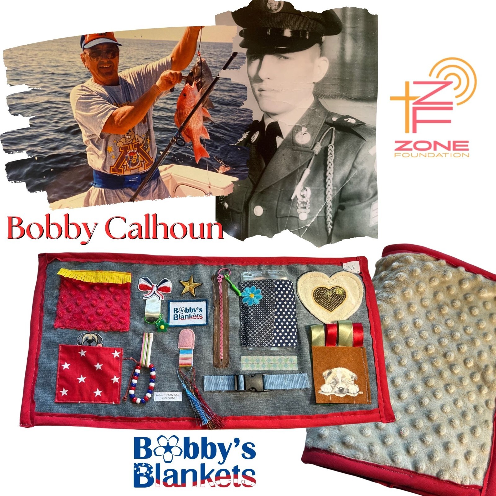 Bobby’s Blankets Sensor Fidget for Alzheimer’s, Dementia, 12″x24″ Hand Crafted