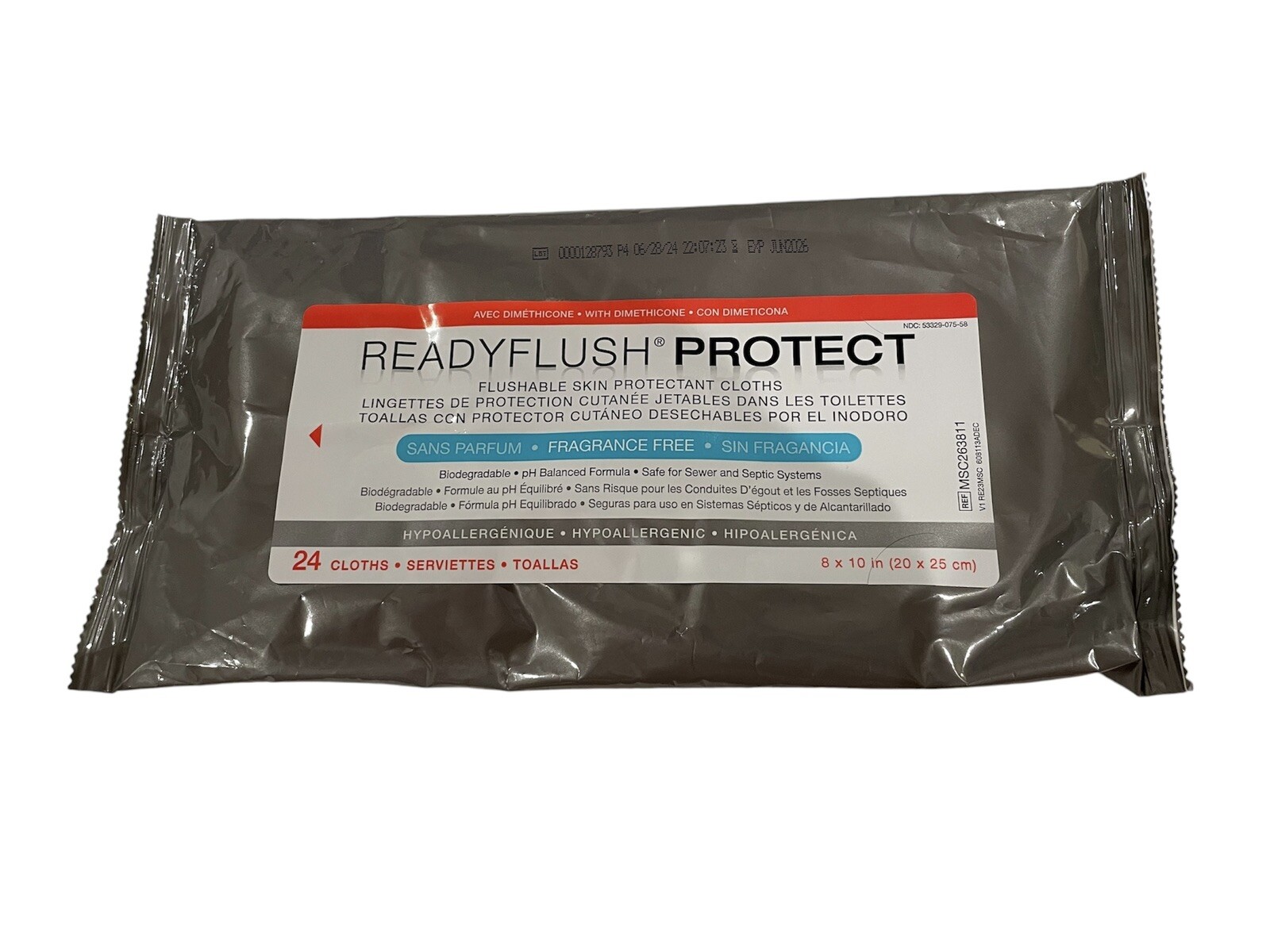 Medline ReadyFlush Protect Flushable Cleansing Cloths 5 Packages MSC263811