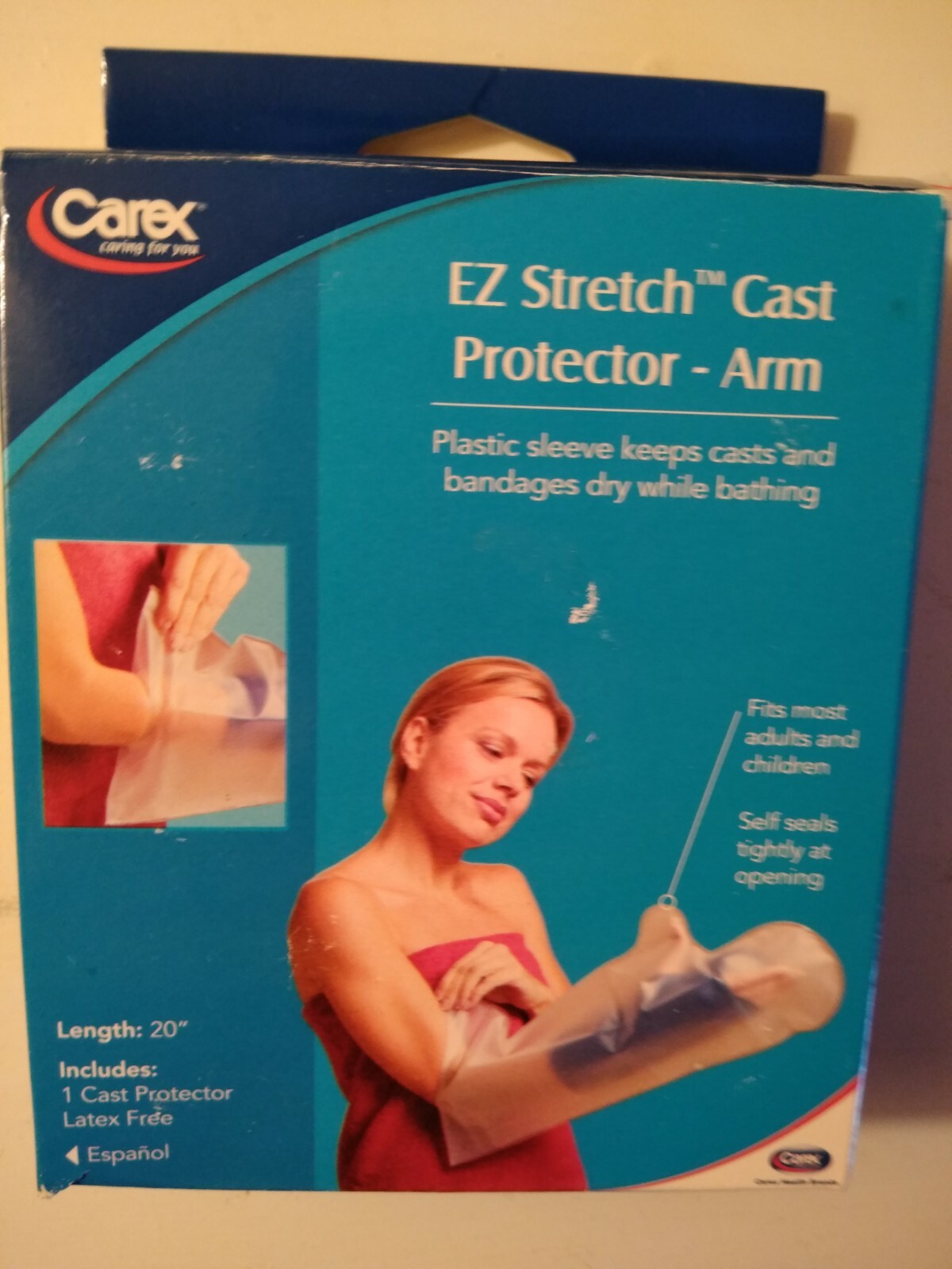 Carex EZ Stretch Cast Protector – Arm – 20″ Legth Reusable. NEW. Free Shipping