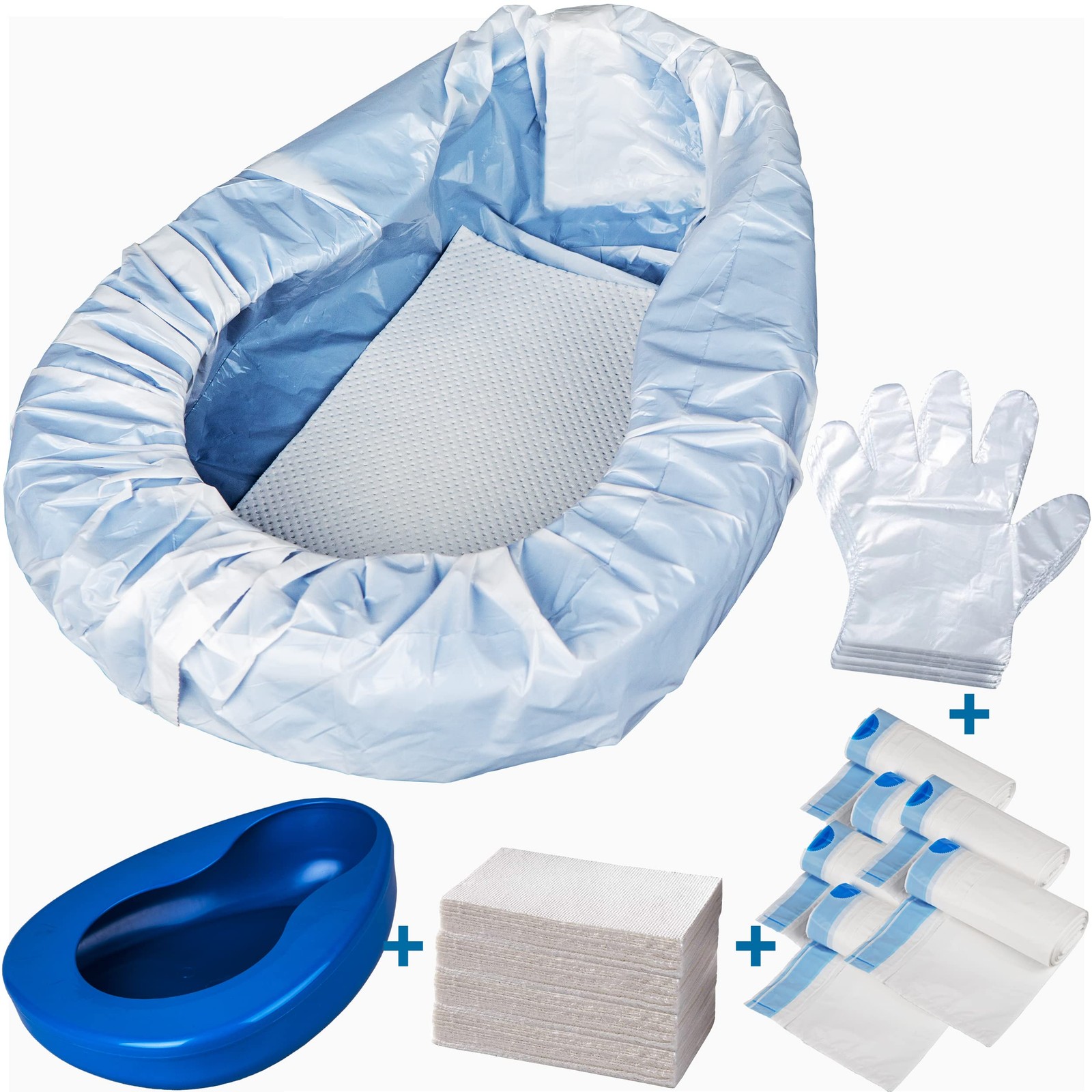 Bedpan Set with 30 Super Absorbent Pads and Disposable Liners, Bed Pans for E…