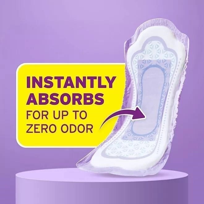 Pack of 2 Poise Fresh Protection Women’s Maximum Long Postpartum Pads 84 Count