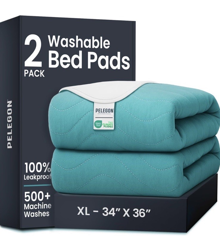 Bed Pads Washable Waterproof 34″ x 36″ (Pack of 2) – 2 Pack – 34×36, Teal
