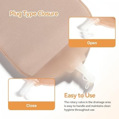 10PK One-Piece Ostomy Bags Cut-to-Fit 20-65mm with Drain Valve Urostomy Pouches