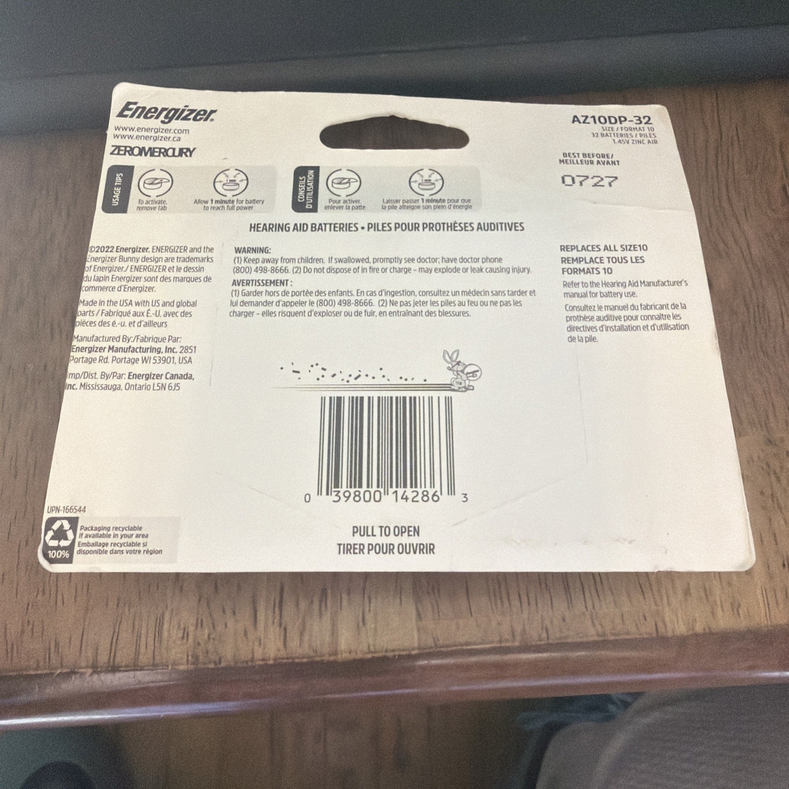 Energizer Size 10 Hearing Aid Batteries – AZ10DP-32 – New