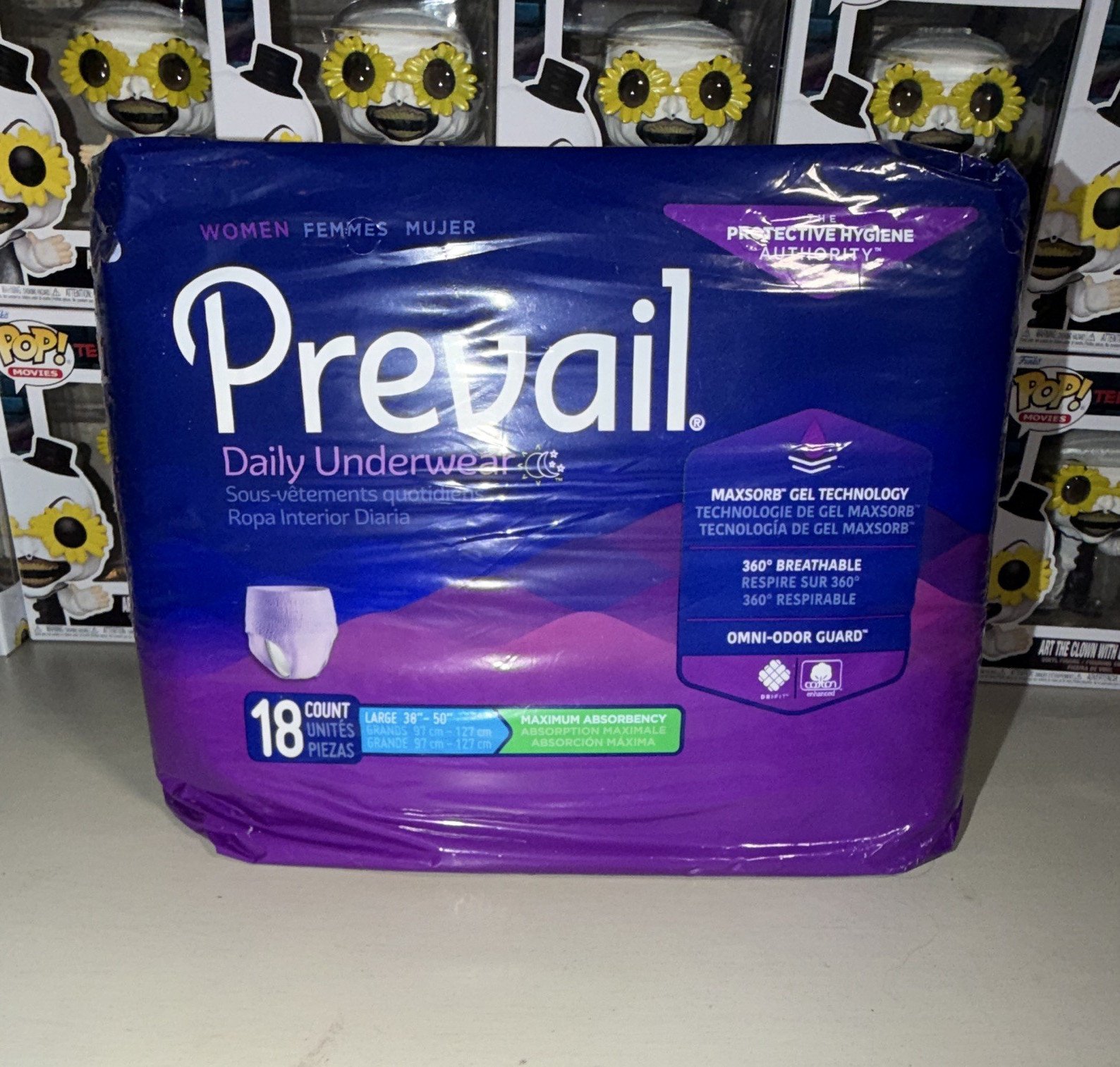 NEW🔥💎Prevail Daily Underwear Women’s L Max Absorbency 300ml 18ct Latex-Free