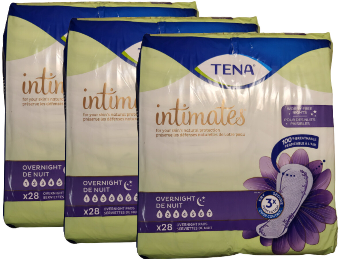 TENA Intimates Overnight Female Incontinent Pad Overnight 16″ L 54282 84 Ct