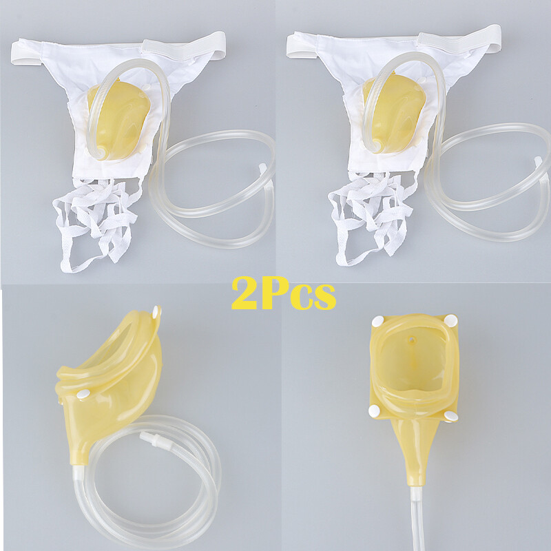 2Pcs Urine catcher urine catcher bag bedridden latex silicone paralyzed Female