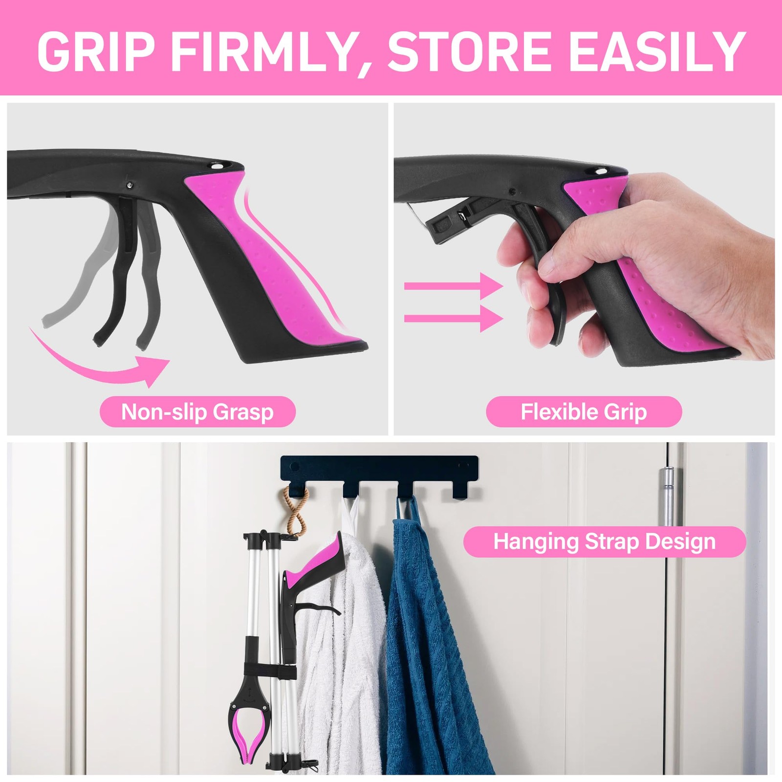 Grabber Reacher Tool for Seniors, 36″ Foldable Reacher Grabbers Pickup Stick …