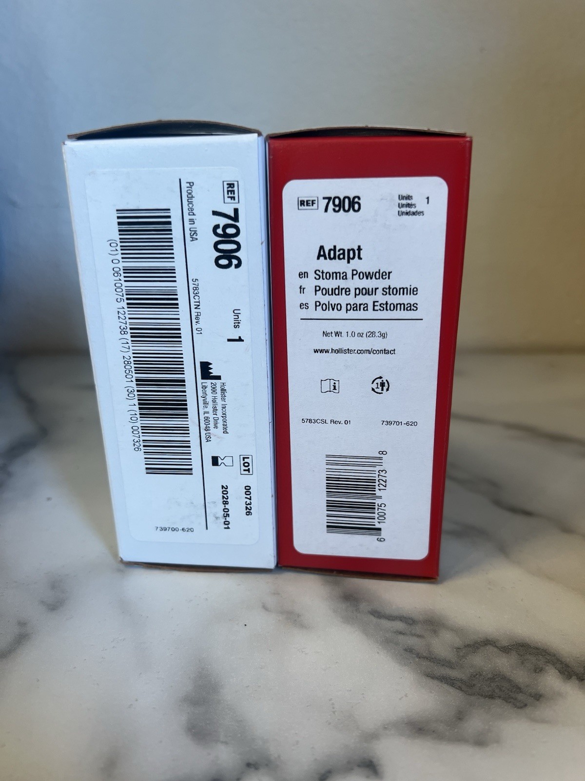 2 Hollister 7906 Adapt Stoma Powder 1 oz Bottles, New, Expires 2028 Or After