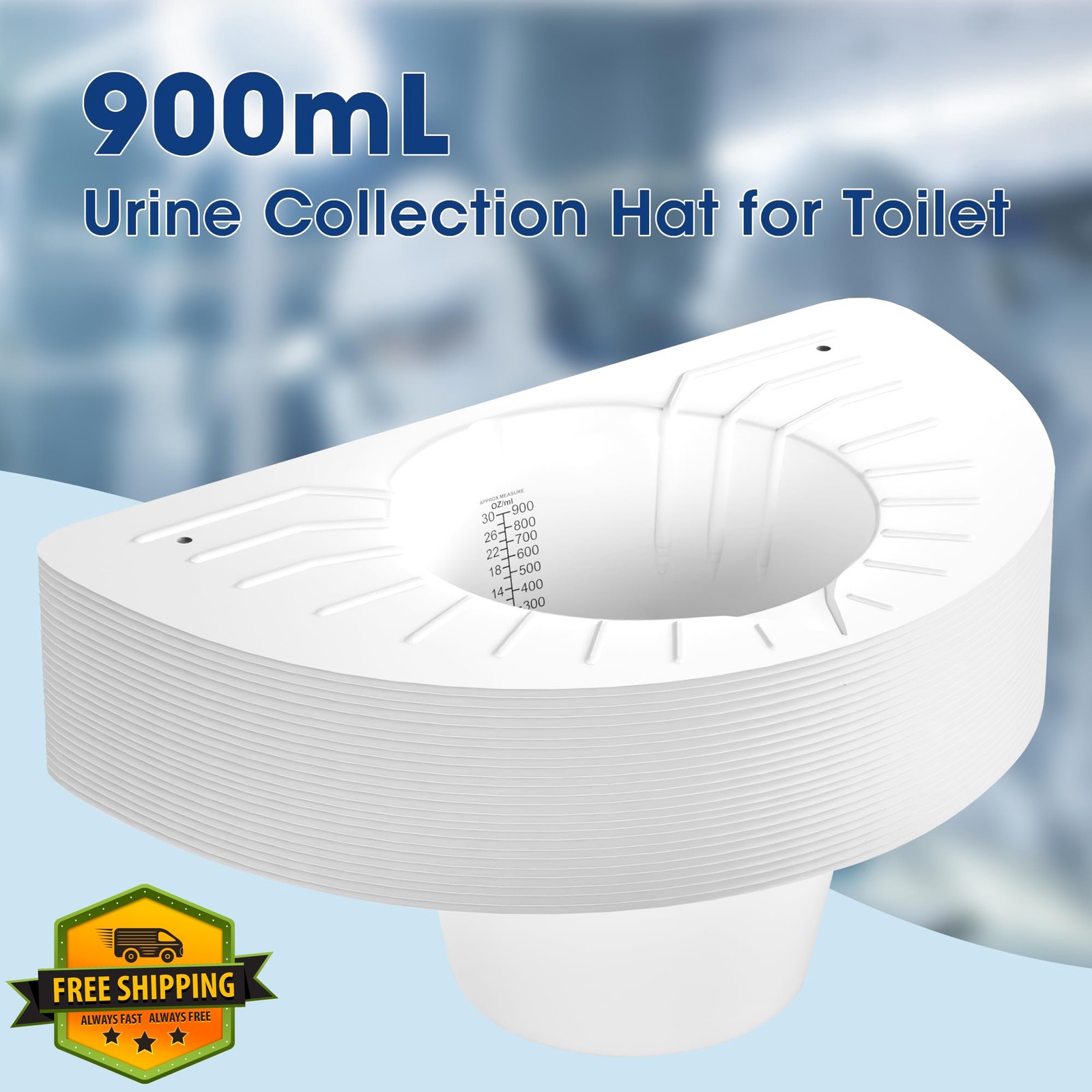 BeHerk 10 Pcs Urine Collection Hats 30oz