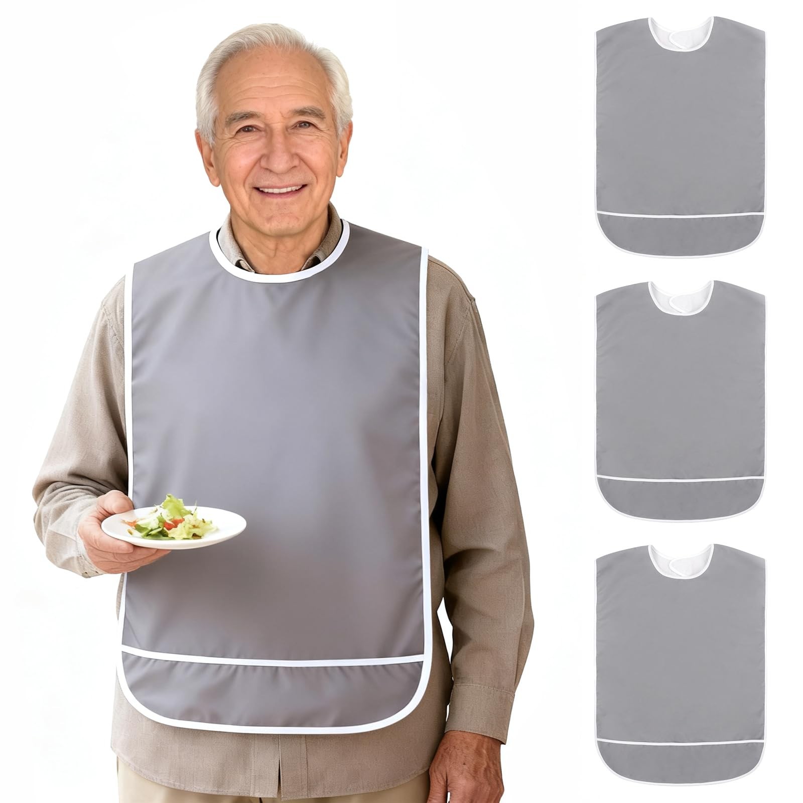 Adult Bibs for Men Women, Adult Bibs for Eating Waterproof Clothing Protector…