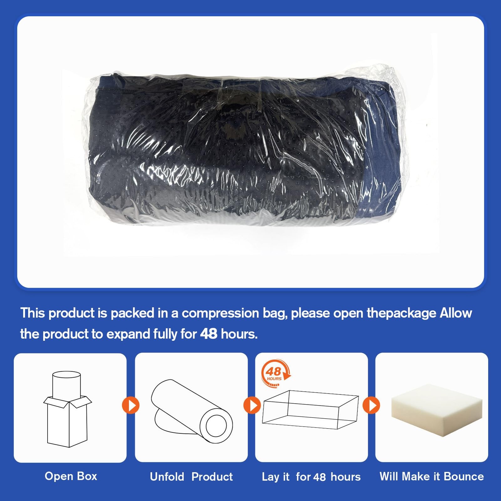 JZHLLA Foldable Fall Protection Mat for Elderly Blue Waterproof Non Slip Floo…