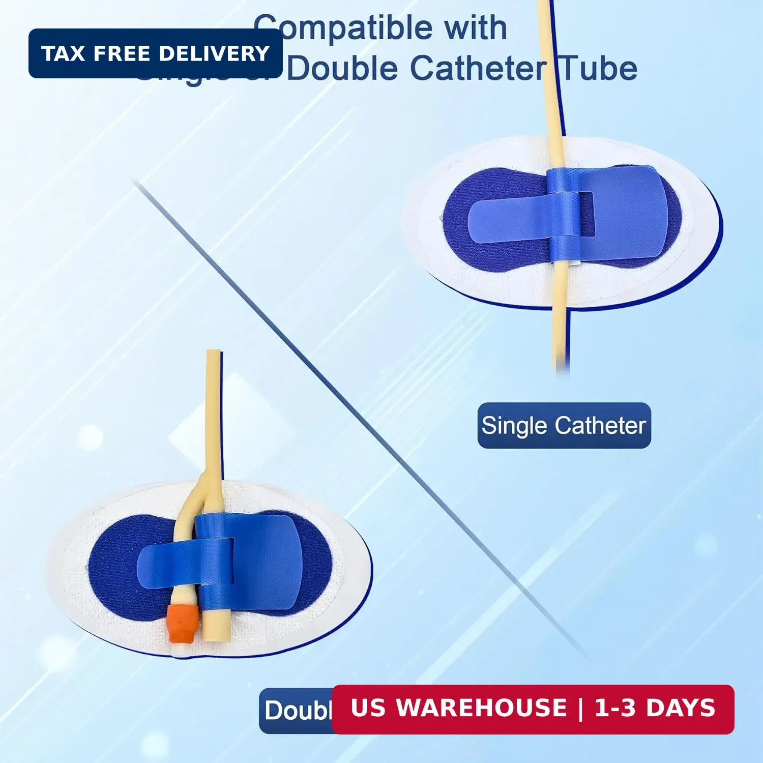 Foley Catheter Stabilization Device, Self Adhesive Catheter Tube Urinary Leg Bag