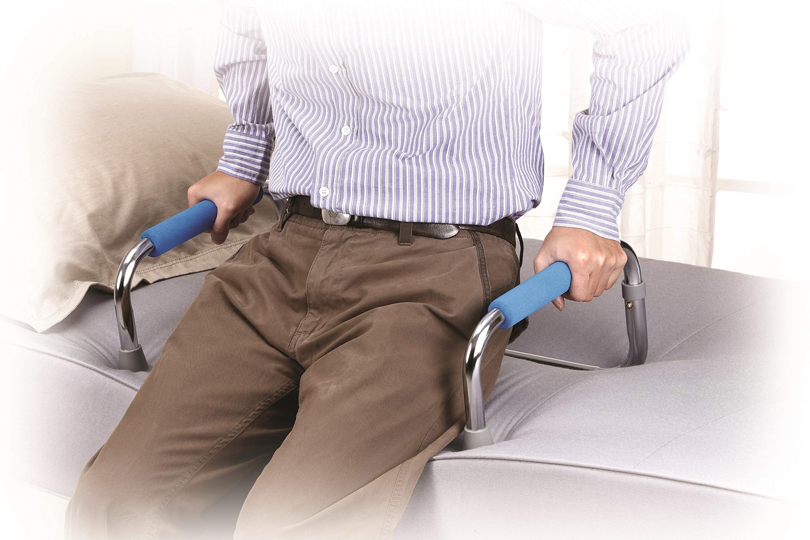 Stand Assist Rail for Elderly with Padded Grab Bar Handles – Chair & Couch Li…