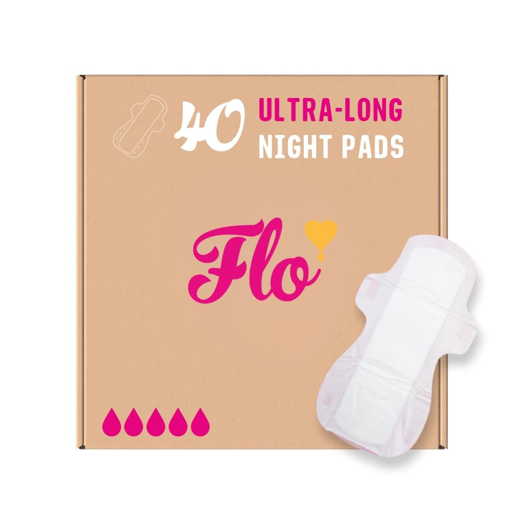 Ultra Long Night Heavy Flow 3D Leak Proof Menstrual Pads 40 Count Heavy