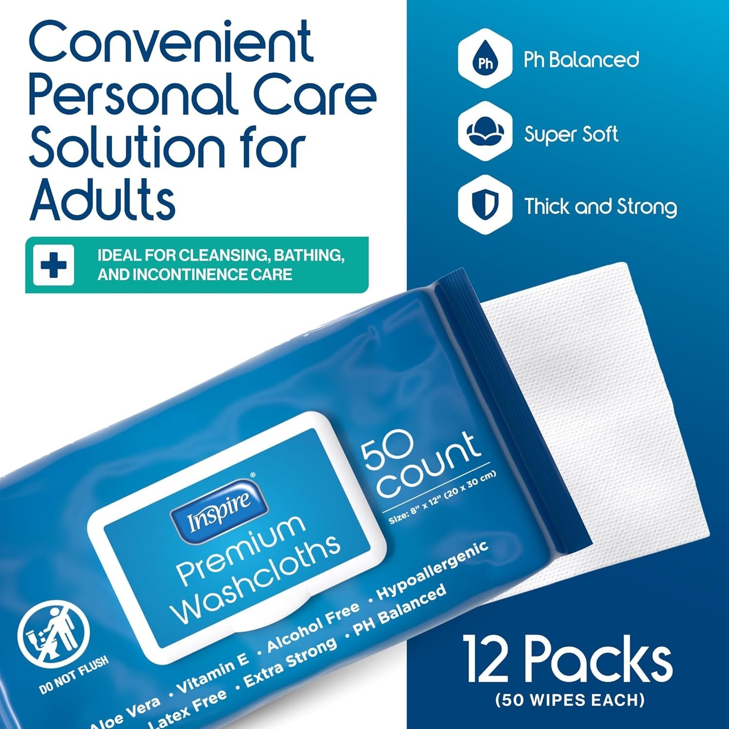 Soothing Adult Wet Wipes with Aloe Vera – 600 Count Hypoallergenic & Disposable
