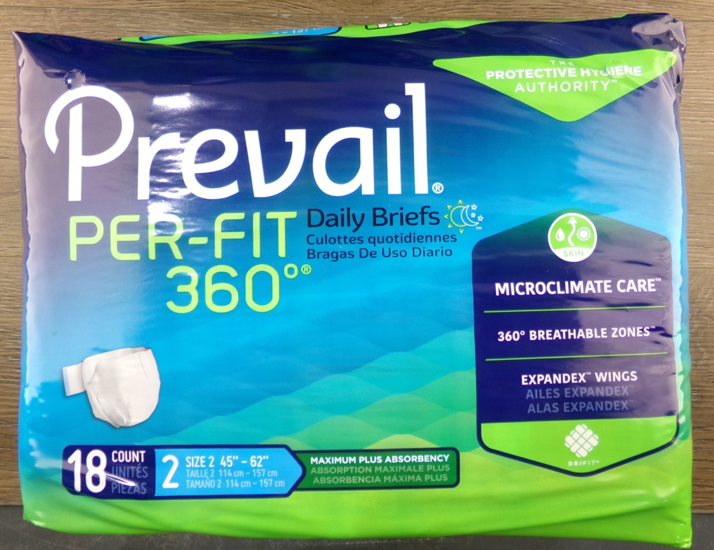 72ct Prevail Per-Fit 360 Incontinence Daily Brief Size 2 Maximum Plus, New S6