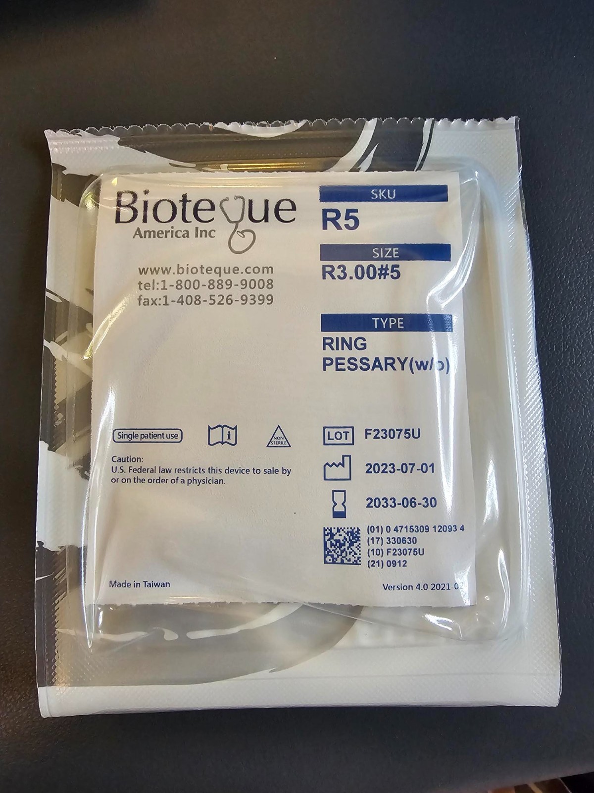 bioteque pessary various sizes (lot)